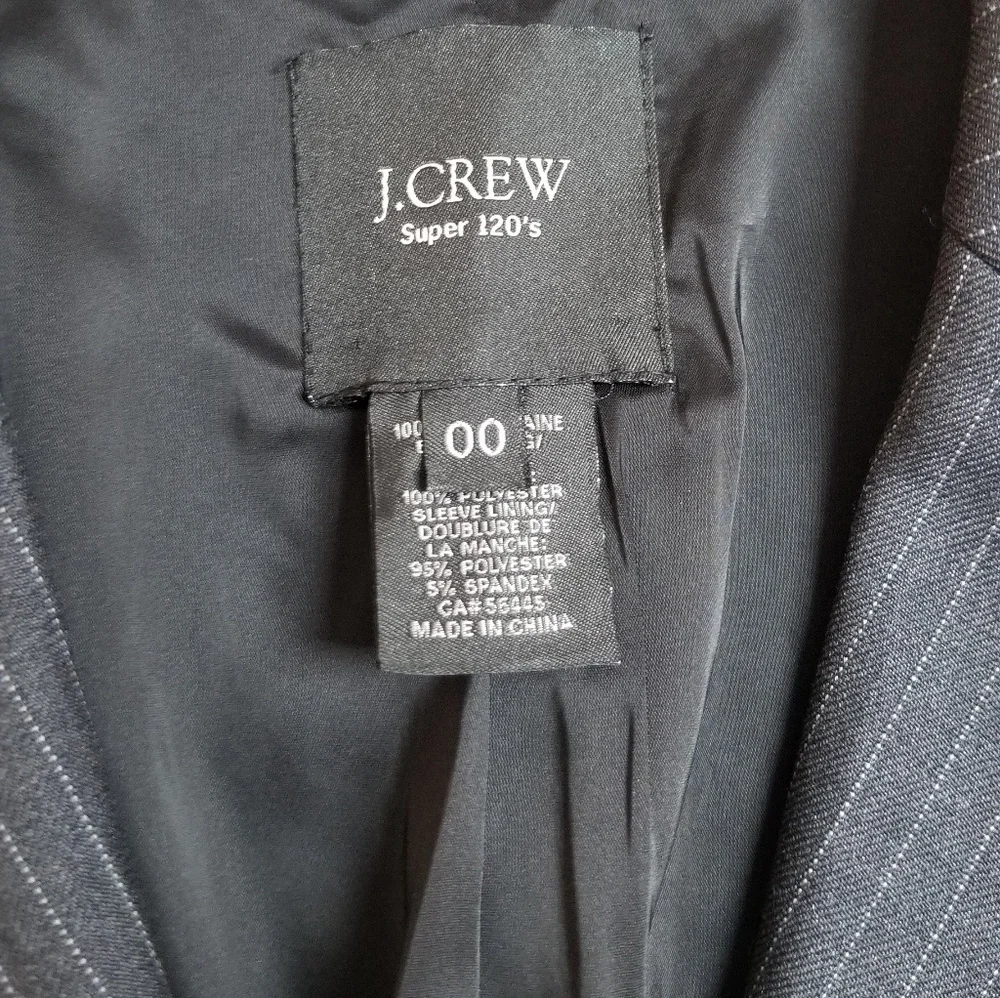J.Crew Pinstriped Jacket Blazer Super 120s Wool